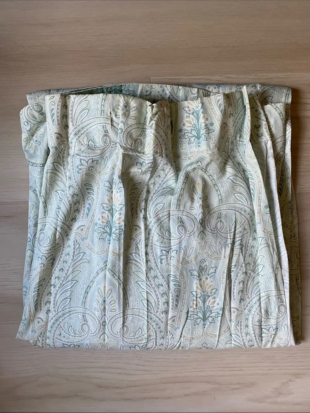 Raymond Waites Paisley Cotton Shower Curtain with Light Green Trim